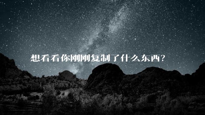想看看你刚刚复制了什么东西？
